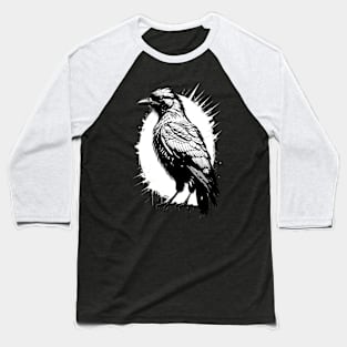 Crow Black and White Splash Baseball T-Shirt